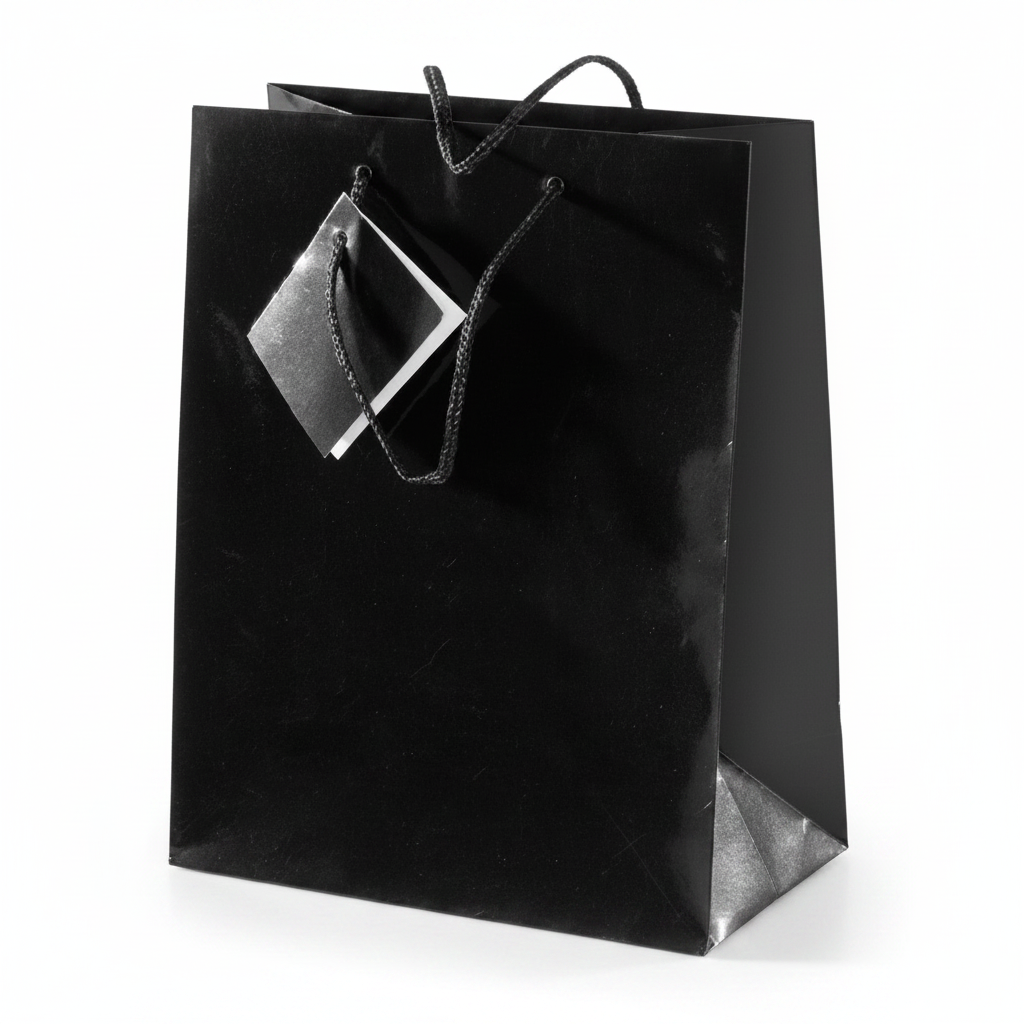 Brilliant black. H 32.4 cm. Paper bag. 20 pcs.