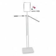 Joystick stand, 1 straight and 1 angled chrome arm, height-adjustable, includes leveling feet, white stand, 80 x 39 cm, H125-195 cm
