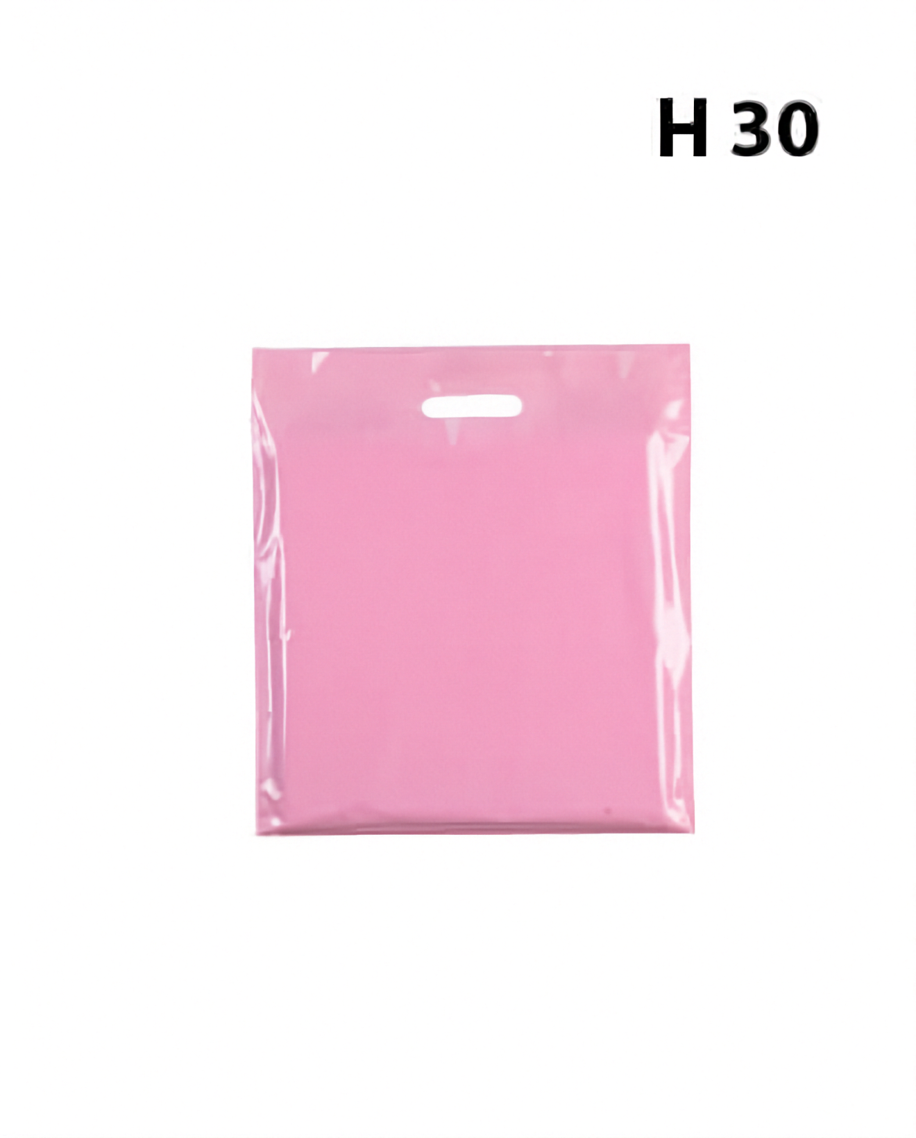 Plastpose, lítil, ljósaroyk, pk. við 100 stk., 35 mikron, B 25 X D/BF 6 X H 30 cm., styrkt handtak