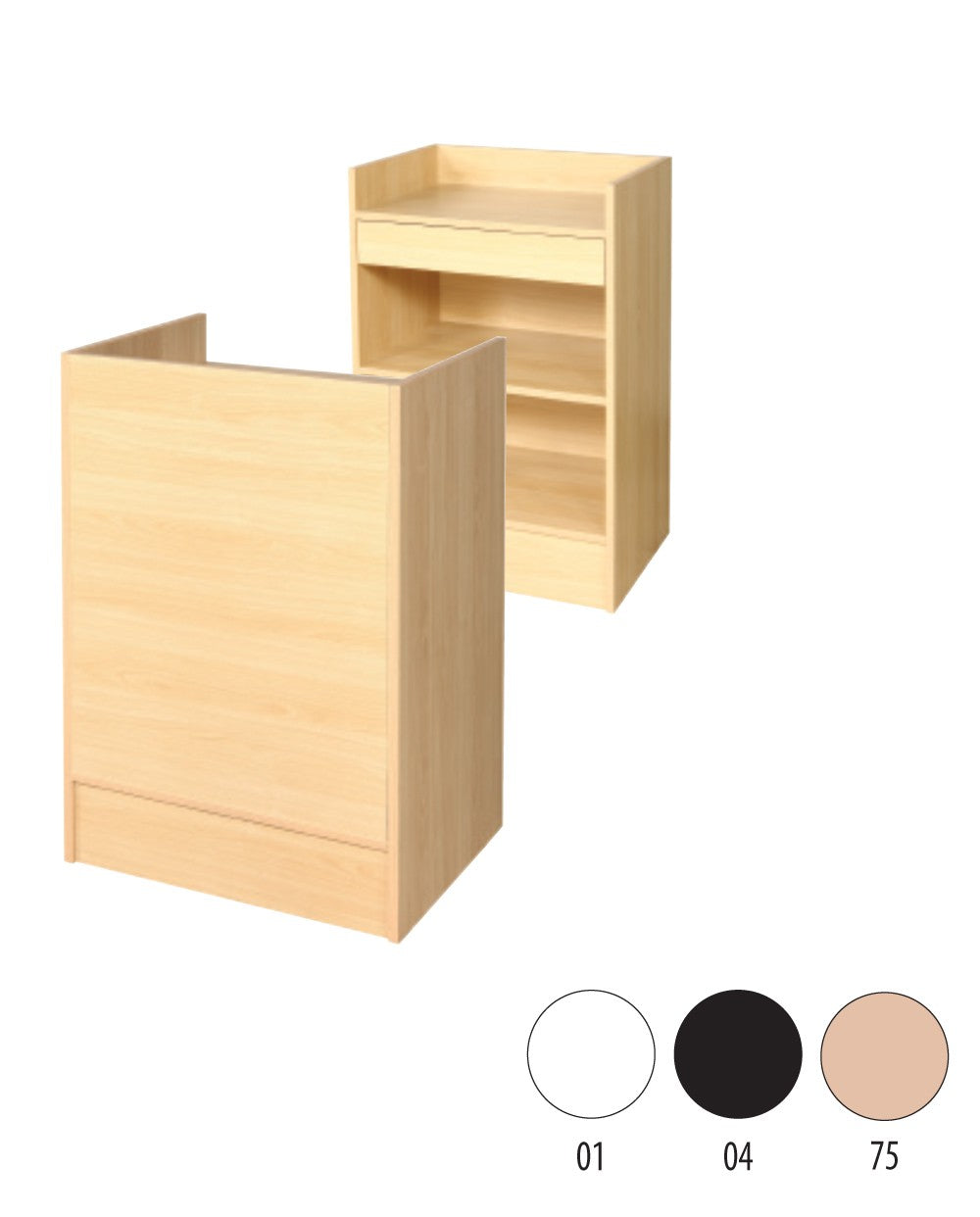 Slimline Disk, kassemodul, med nedsænket hylde, sort, H96 x B61cm x D 46 cm