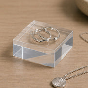 Display block, clear acrylic, 10.5 x 10.5 x H4 cm, for jewelry