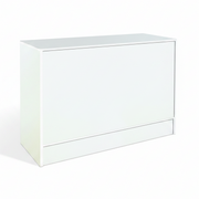 Slimline Disk, closed module, with 3 shelves, white, W122 x D46 x H96 cm assembled. 2 Sorting, scratches and scuffs.