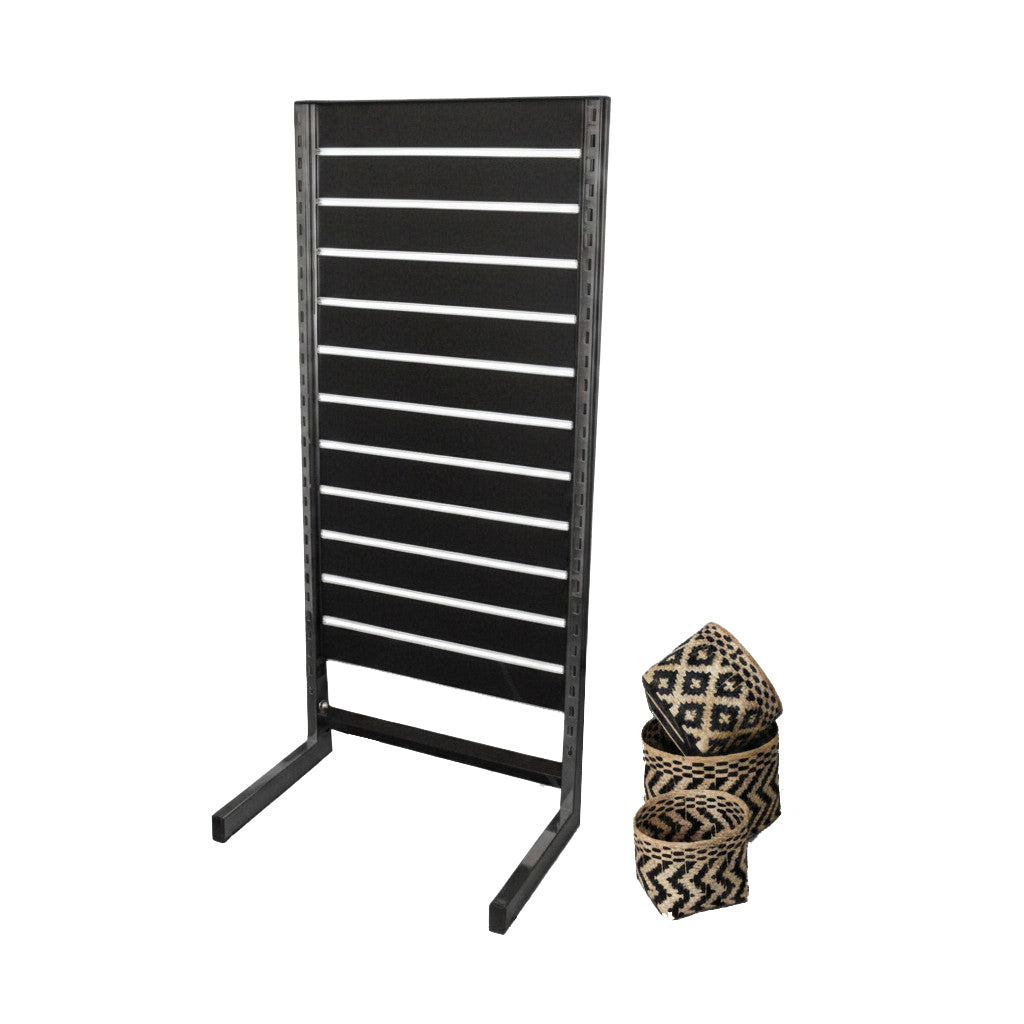 Panelgondol, enkeltsidet, standard panel sort. B67 x D40,5 x H147 cm