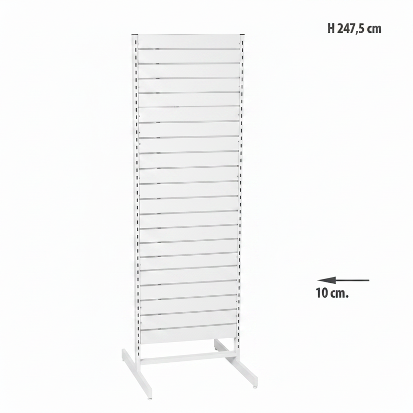Panelgondol, dobbeltsidet, standard panel, hvid. B67 x D76 x H247 cm