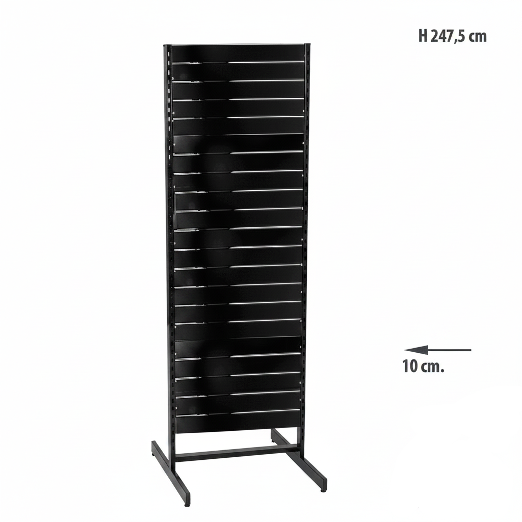 Panelgondol, dobbeltsidet, standard panel, sort. sort, B67 x D76 x H247 cm