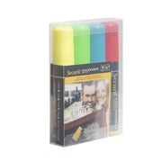 Tuschpenne, til tavler og glas, gul, rød, blå og grøn 4 stk., 10 x 15 mm