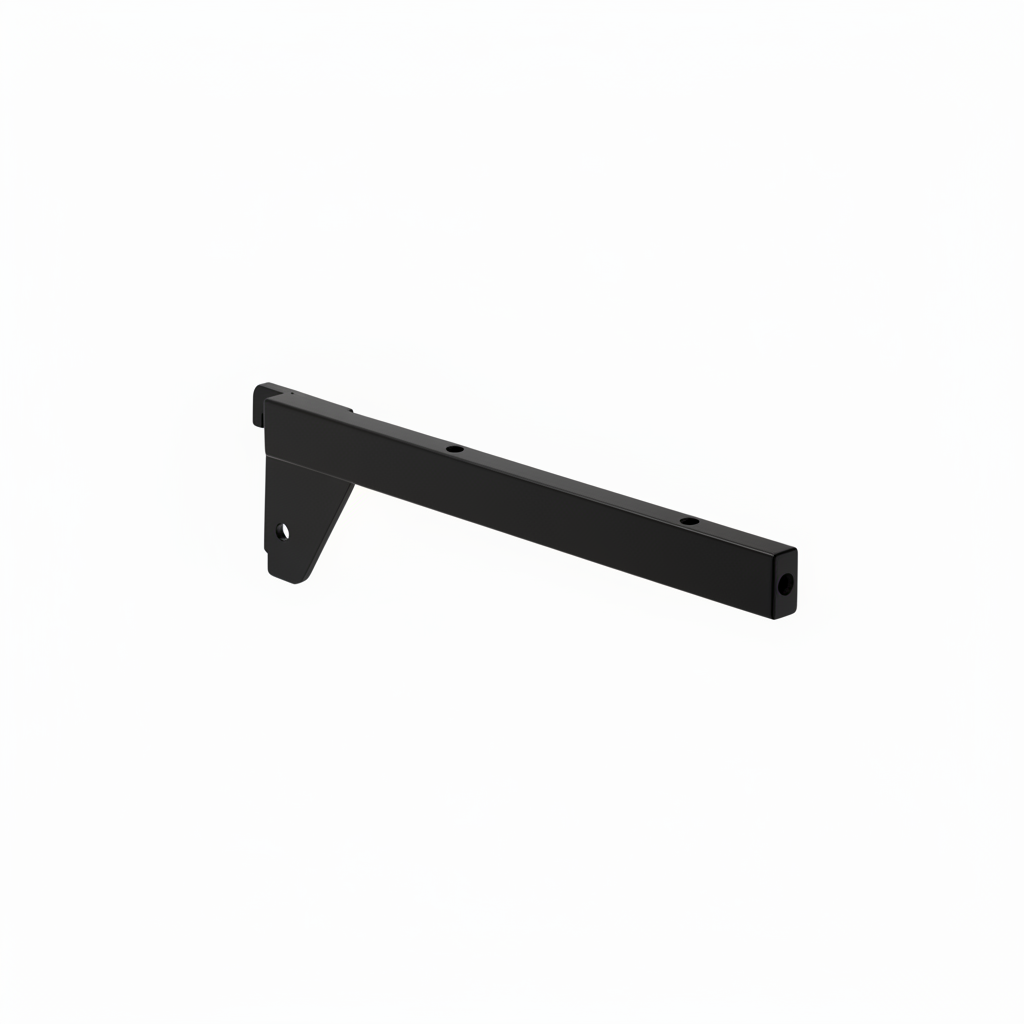 Shelf bracket, straight, right, black, 30 cm, multi-accessory - 12 mm