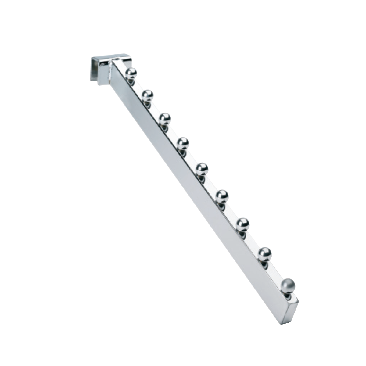 Skrå fronthæng m/ 9 kugler. Krom, multitilbehør - 12 mm