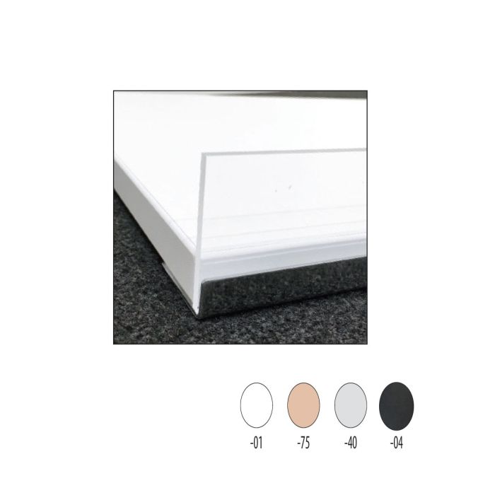 Melamínhillan hvít, skálin, með krómframbrún, 91 x 37 cm