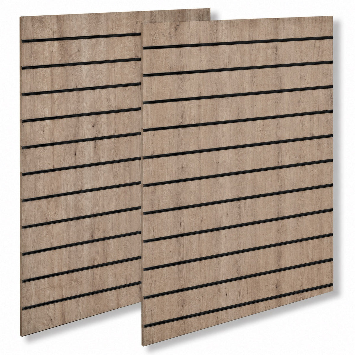 Rillepanel 120 x 240 cm i Eg-Look (72) med sorte alulister – varenr. 9700-72-04