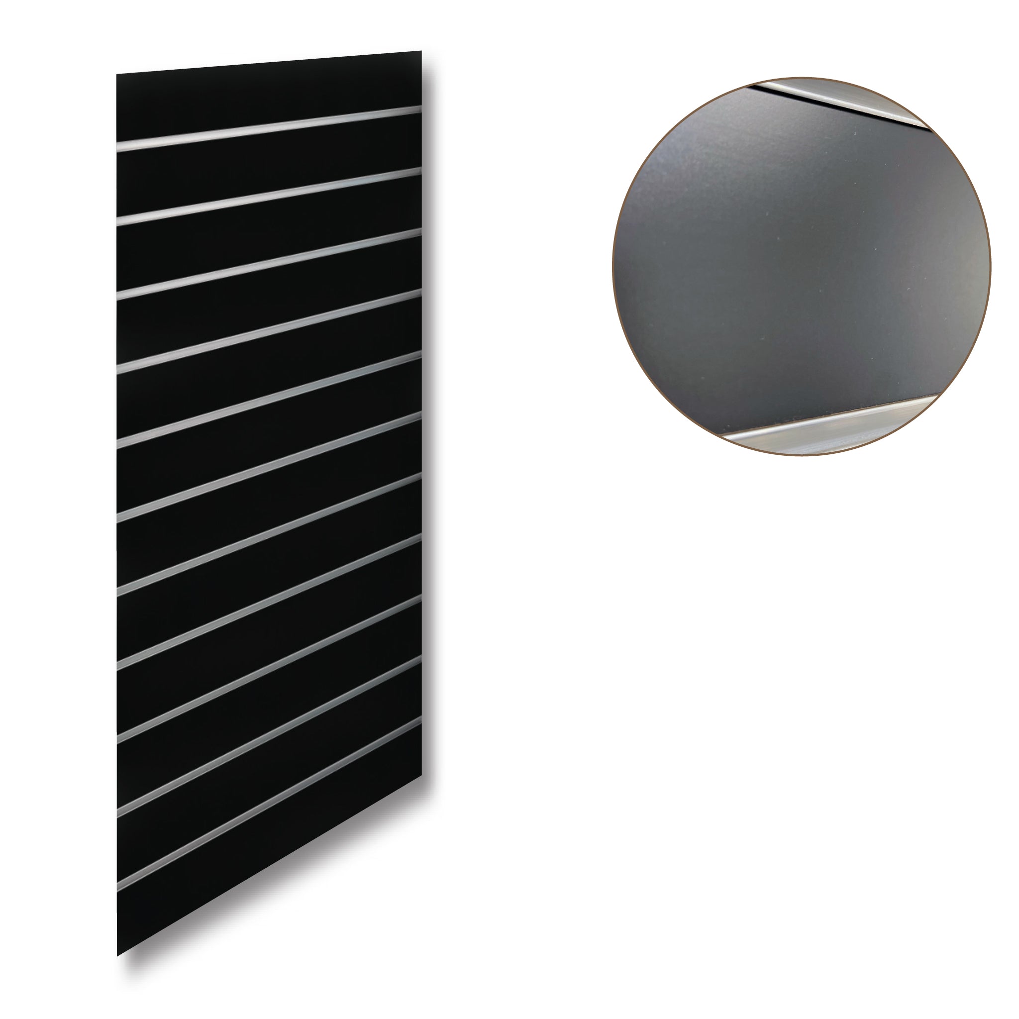 Rillepanel - Standard ( 59,5 x 120 cm.) - Sort med alulister