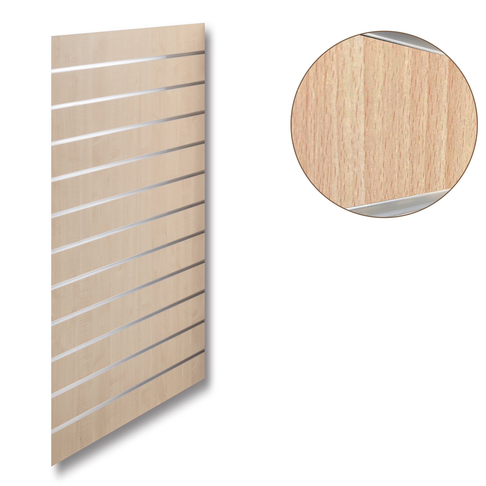 Rillipaneeli - Standard (59,5 x 120 cm) - Vaahtera alumiinilistoin