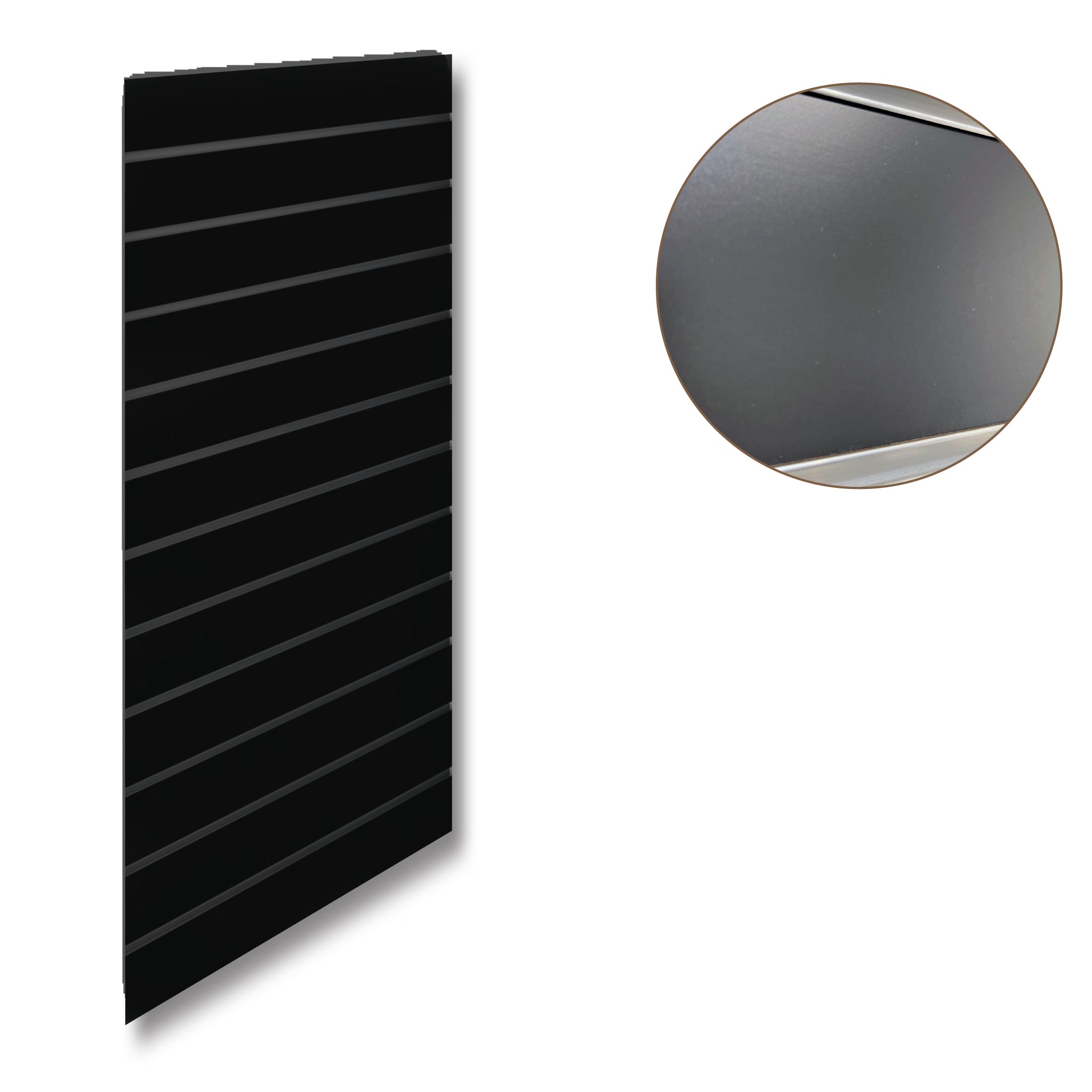 Rillepanel - Standard ( 59,5 x 120 cm.) - Sort med Plastlister i sort