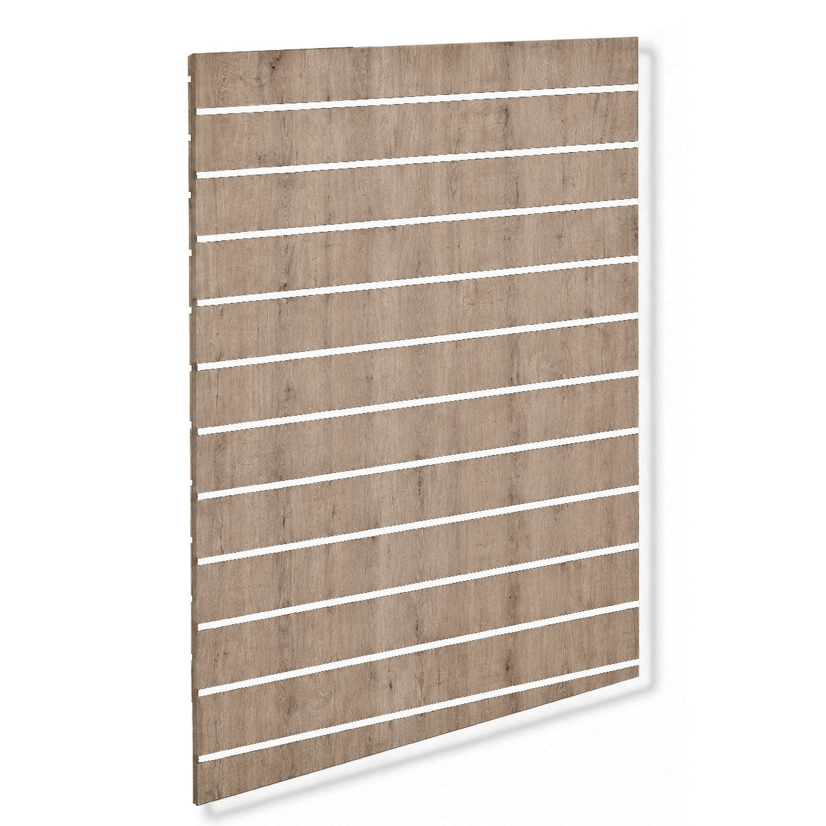 Rillepanel 120 x 120 cm i Eg-Look (72) med hvide alulister – varenr. 9900-72-01