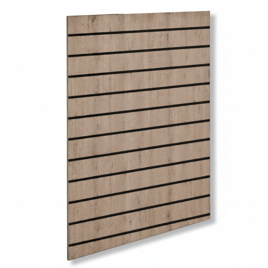 Rillepanel 120 x 120 cm i Eg-Look (72) med sorte plastlister – varenr. 9900-72-04P