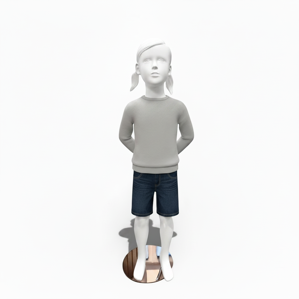 Pige børnemannequin 7-8 år. Skulptureret hår