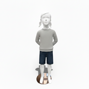 Pige børnemannequin 7-8 år. Skulptureret hår
