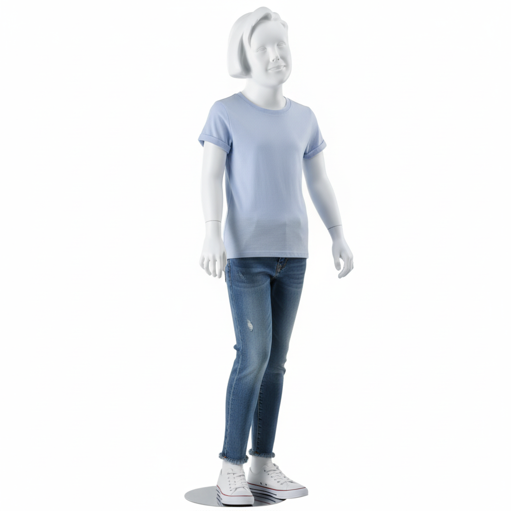 Pige børnemannequin 9-10 år. Skulptureret hår