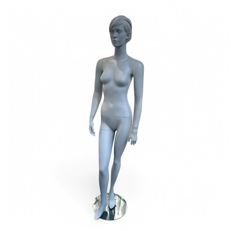 Dámurmannekin við andliti - Standard, skulpturað hár - Matt grátt