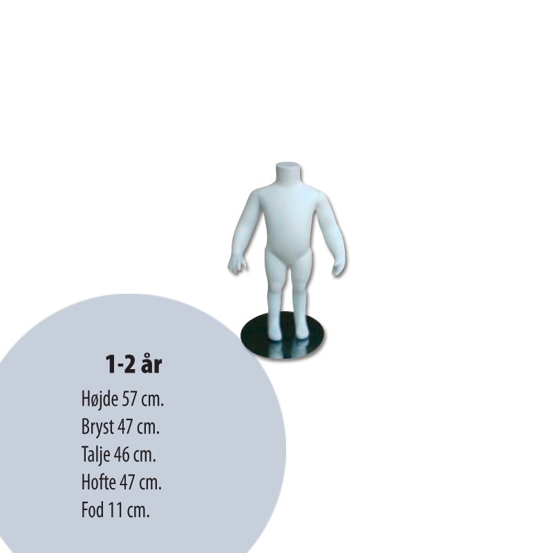 Børnemannequin u/ hoved - 1-2 år