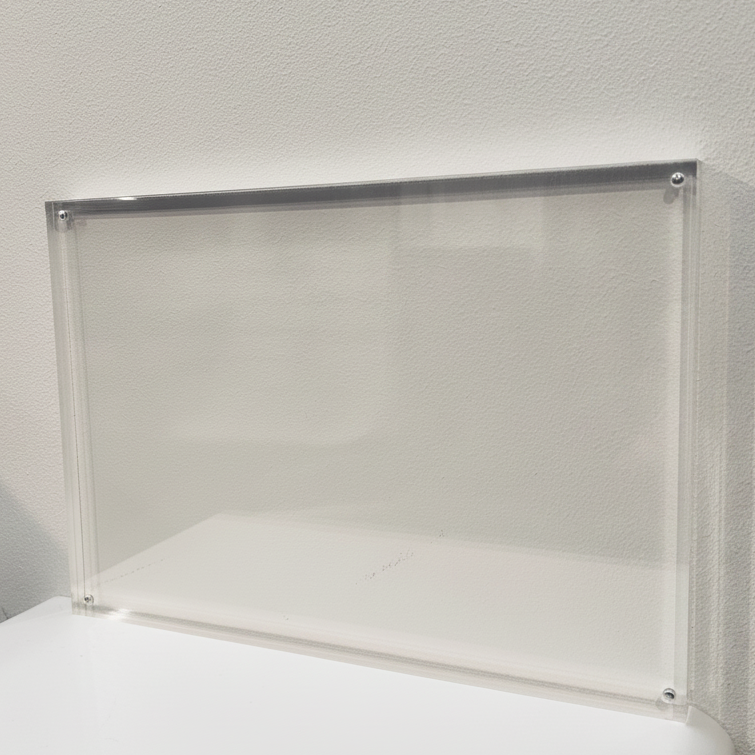 Magnetic sign holder, A3, W 29.5 x D 2 x H 42 cm, clear acrylic