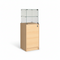 Slimline display cabinet with base cabinet. Lock on display and cabinet, maple, W46 x D46 x H148