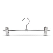 Clip hanger, metal hanger (W 30 cm.) - 100 pcs. White. Pants hanger