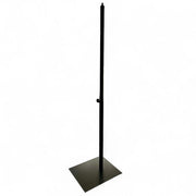 Metal base for torso or dress form. Square base 32 x 27 cm. Black metal. Includes screw for torso