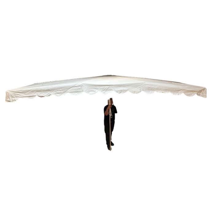 Markedsparasol, rå hvid. 4 x 3 mtr. H 270 cm.