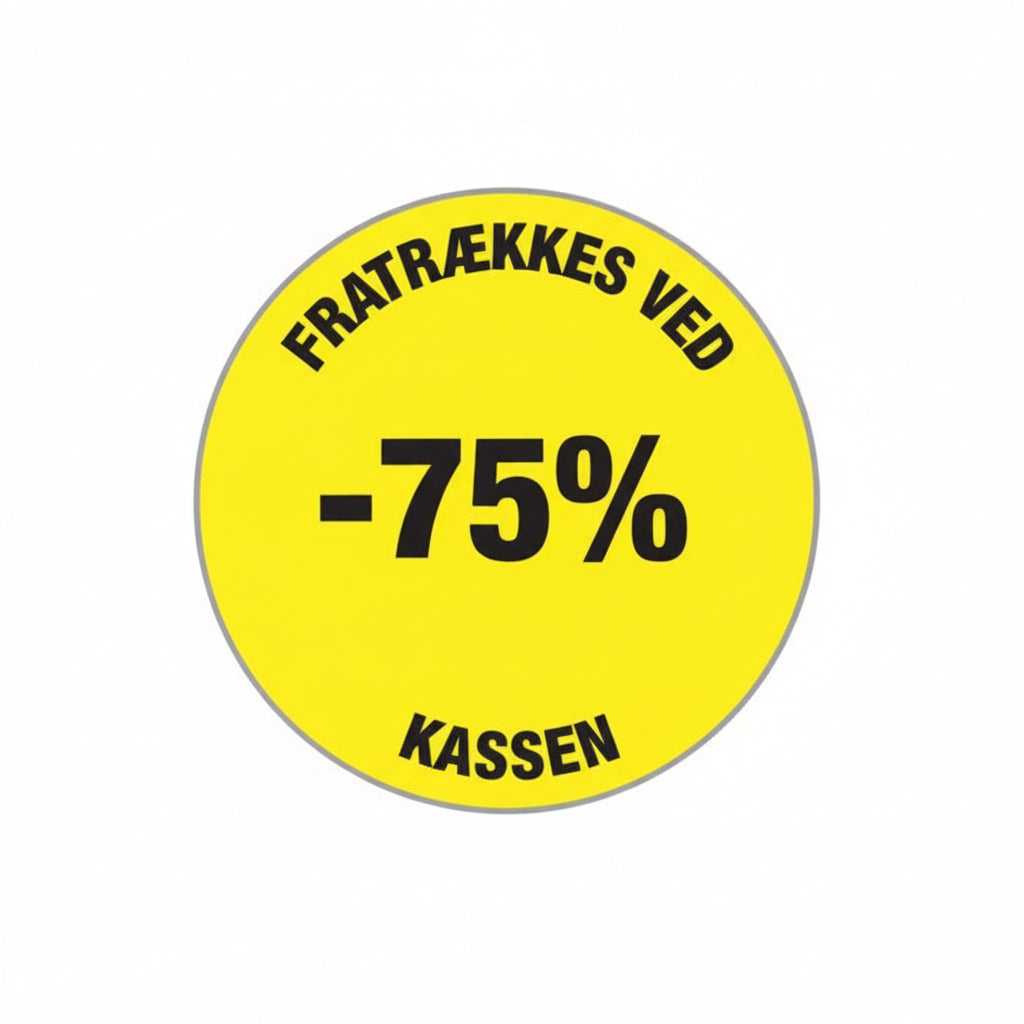 Yellow discount sticker 75%, 500 pcs Ø30 mm | SuperSellerS