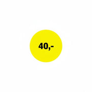 Rabatklistermærke 40 kr. Rulle med 500 stk. Ø 30 mm.