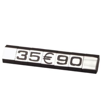 Prismærkesæt, 360 stk. m/ stander. Sølv L7 x H9.5 mm.