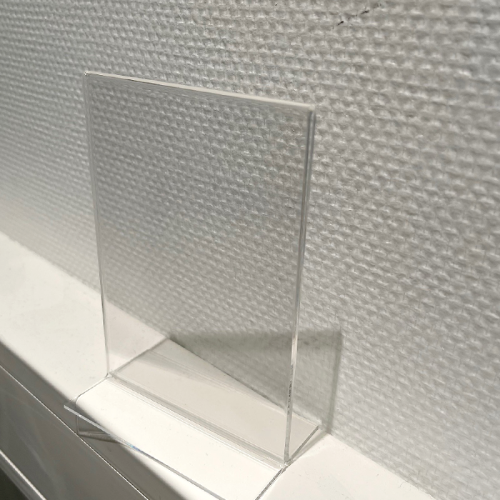 Skilteholder til bord, A6 - lige (åben i bunden)