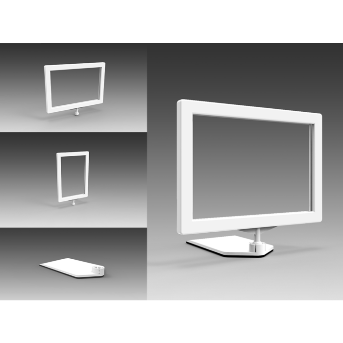 Sign holder. A7 with magnetic base. WHITE