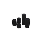 Jewelry displays. Set of 5 cylindrical jewelry displays in black flock.