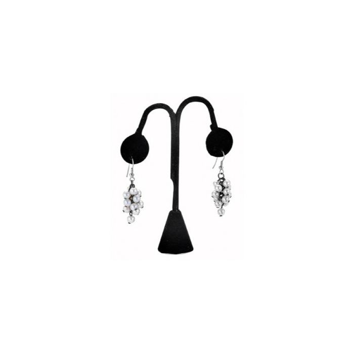 Ørestikkedisplay 1 par. Sort Flock. H 12 cm.