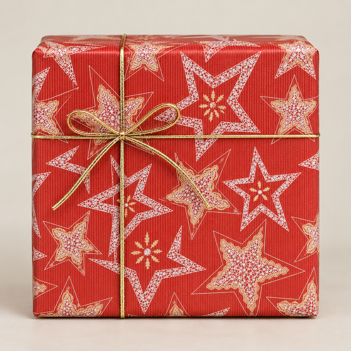 Julepapir, kraftpapir med stjerner. 70 cm x 100 mtr