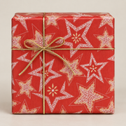 Julepapir, kraftpapir med stjerner. 70 cm x 100 mtr