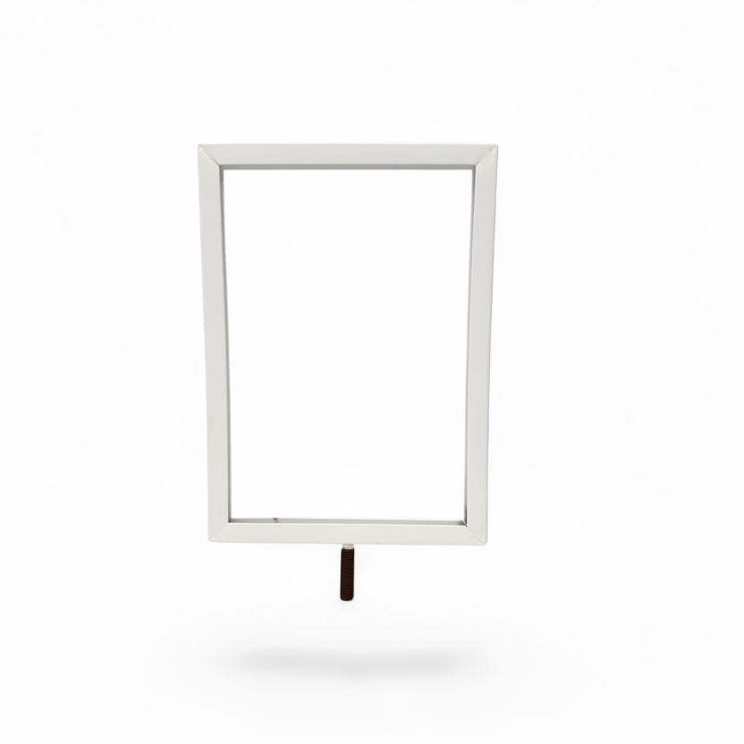 Skilteramme, A5, metal, hvid
