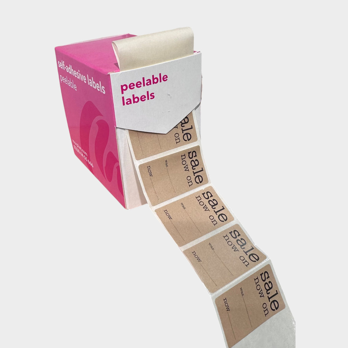 Etiketter, Sale now on, 2,5 x H4,4 cm, rulle med 500 stk.