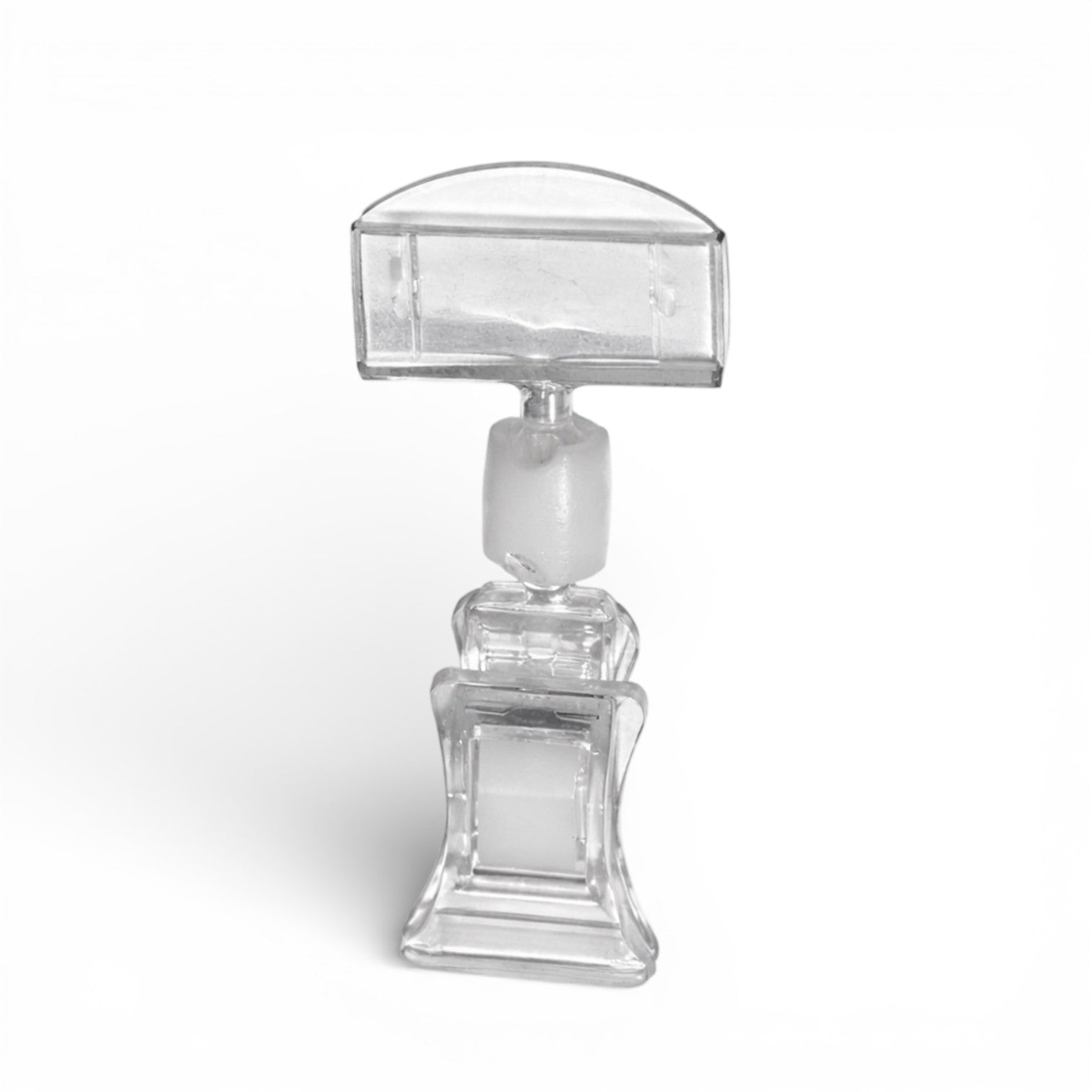 Clear Grip lille skilteholder i klar akryl med smal holder