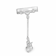 Clear Grip, skilteholder, med bred klemme, klar akryl, H20 cm