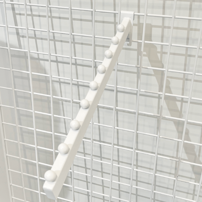 Angled front hang for grid. White - 35 cm.