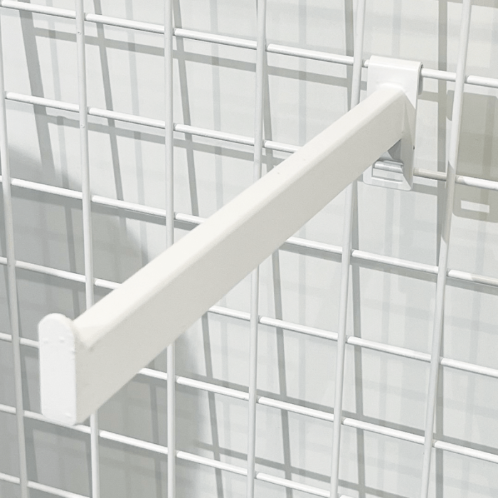 Straight front hinge for grid. White - 30 cm