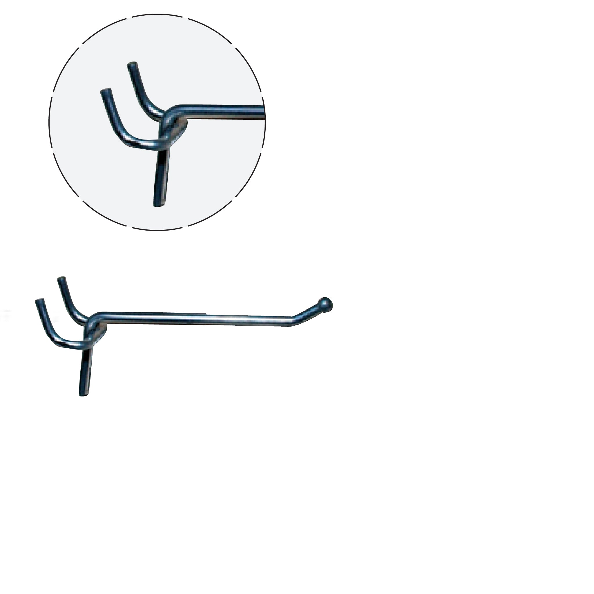 Discount hook, for slatwall and perforated panel, galvanized, 5 cm. Ø 4 mm
