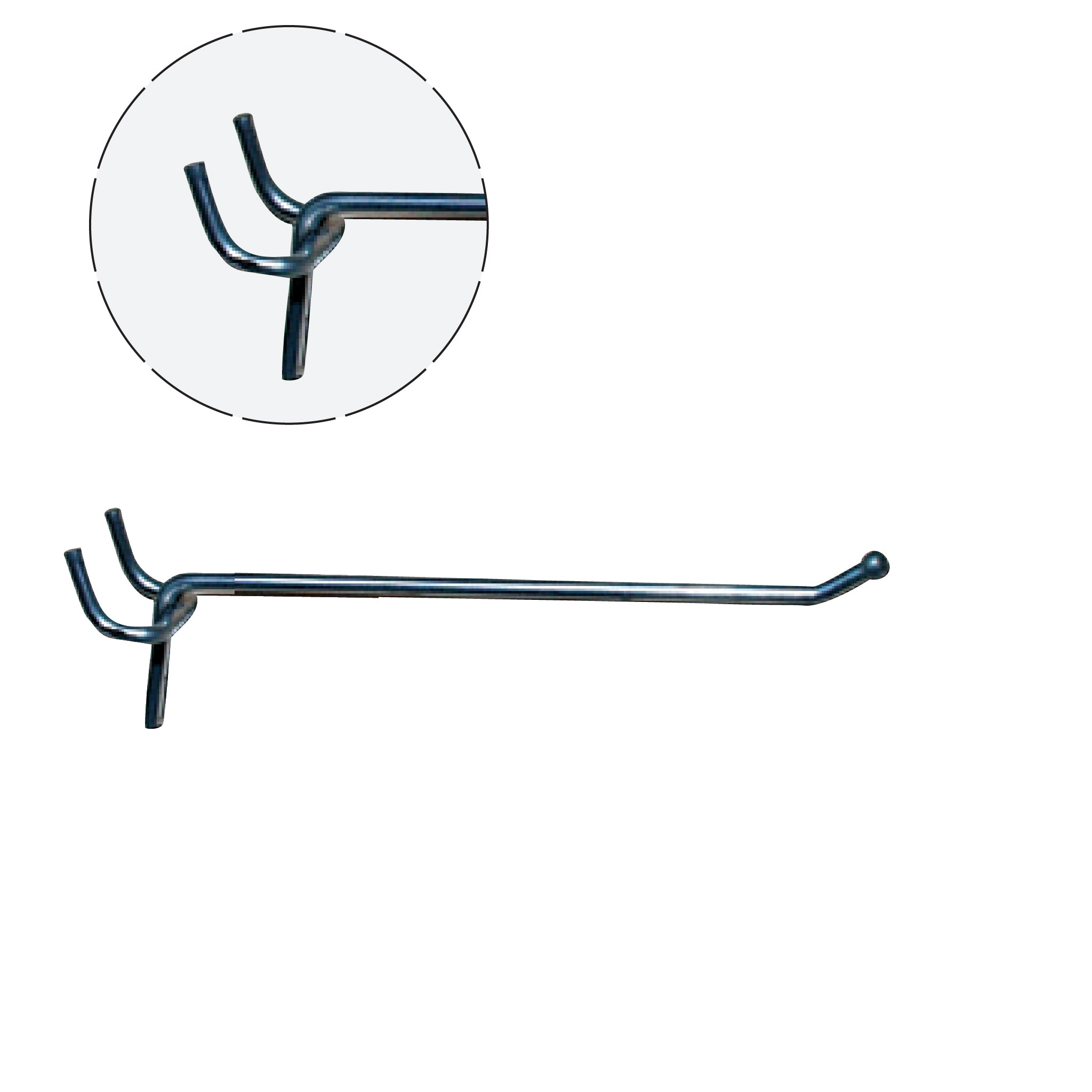 Discount hook, for slotted panel and pegboard, galvanized, 10 cm, Ø 4 mm