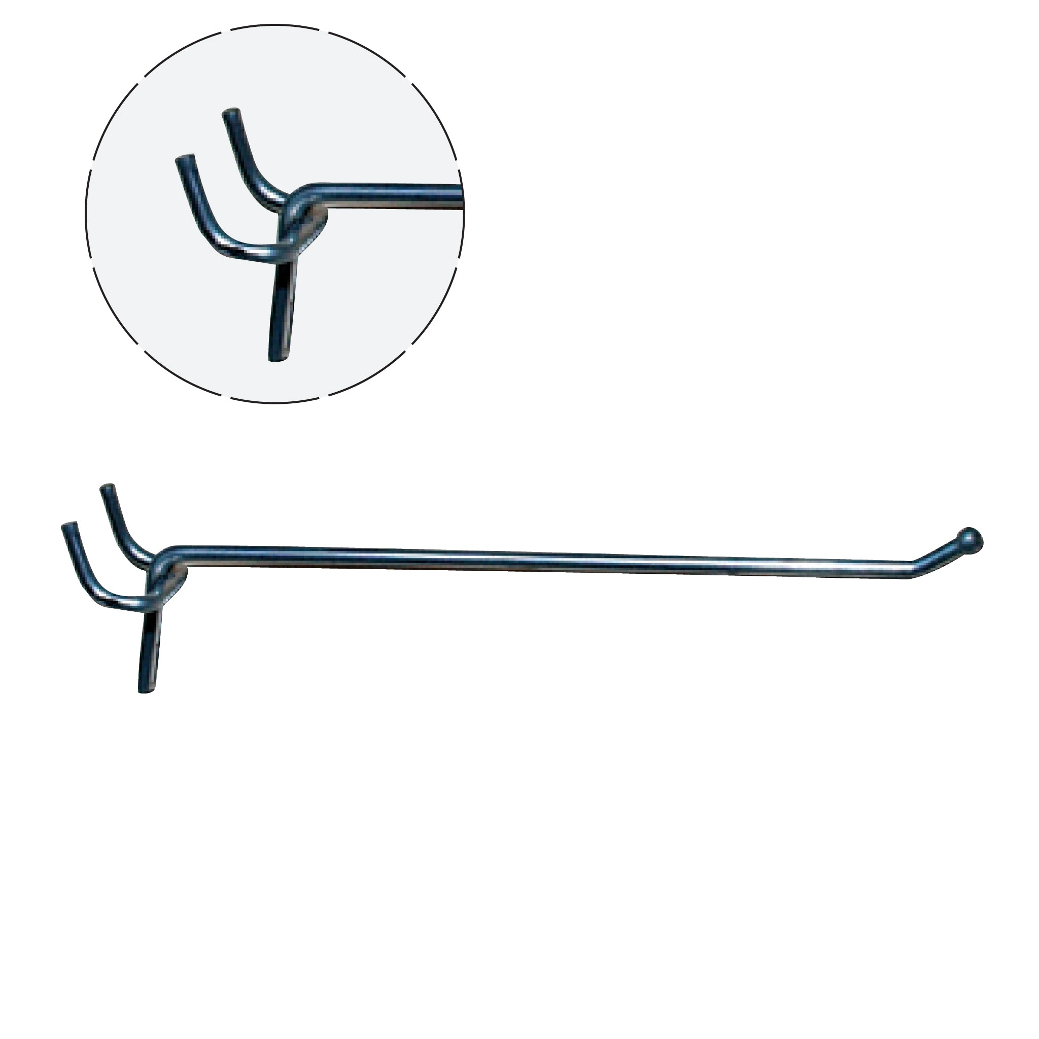 Discount hook, for slatwall and pegboard, galvanized, 15 cm, Ø 4 mm