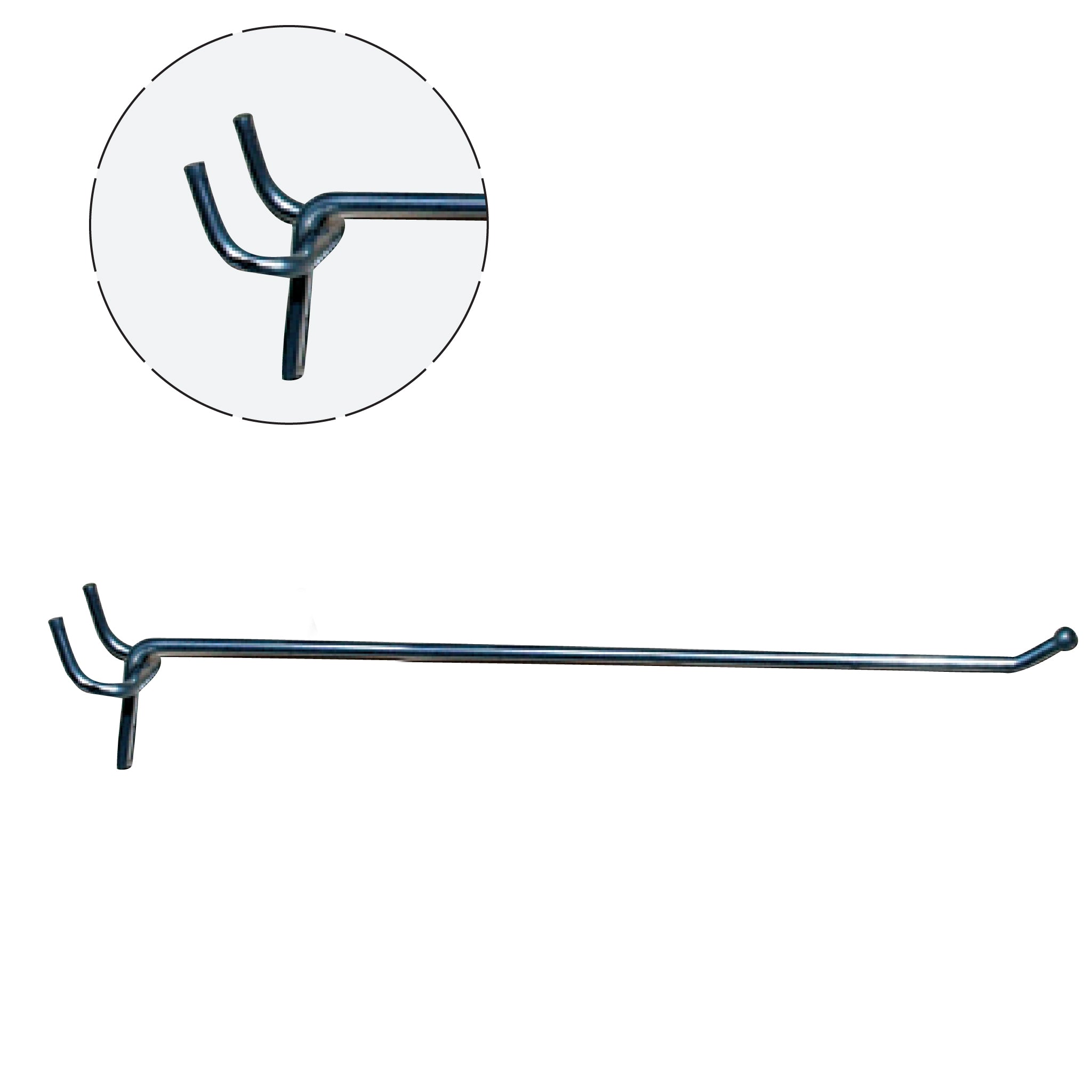 Discount hook, for slatwall and perforated panel, galvanized, 20 cm. Ø 4 mm