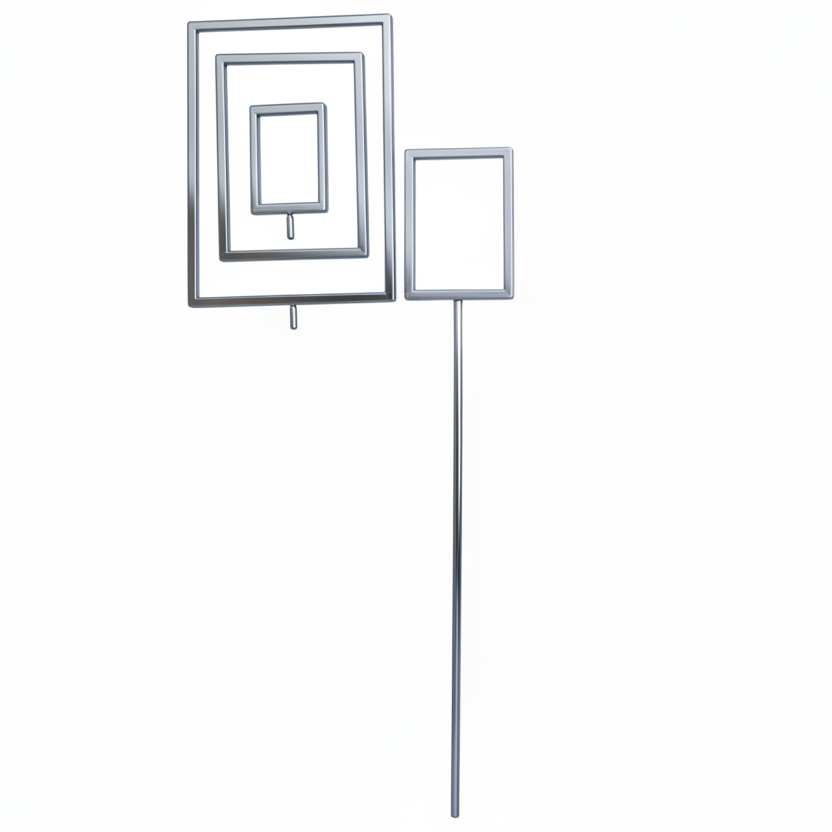 Skilteforlænger krom, 70 cm. M/ 8 mm. Gevind. Joystativ.