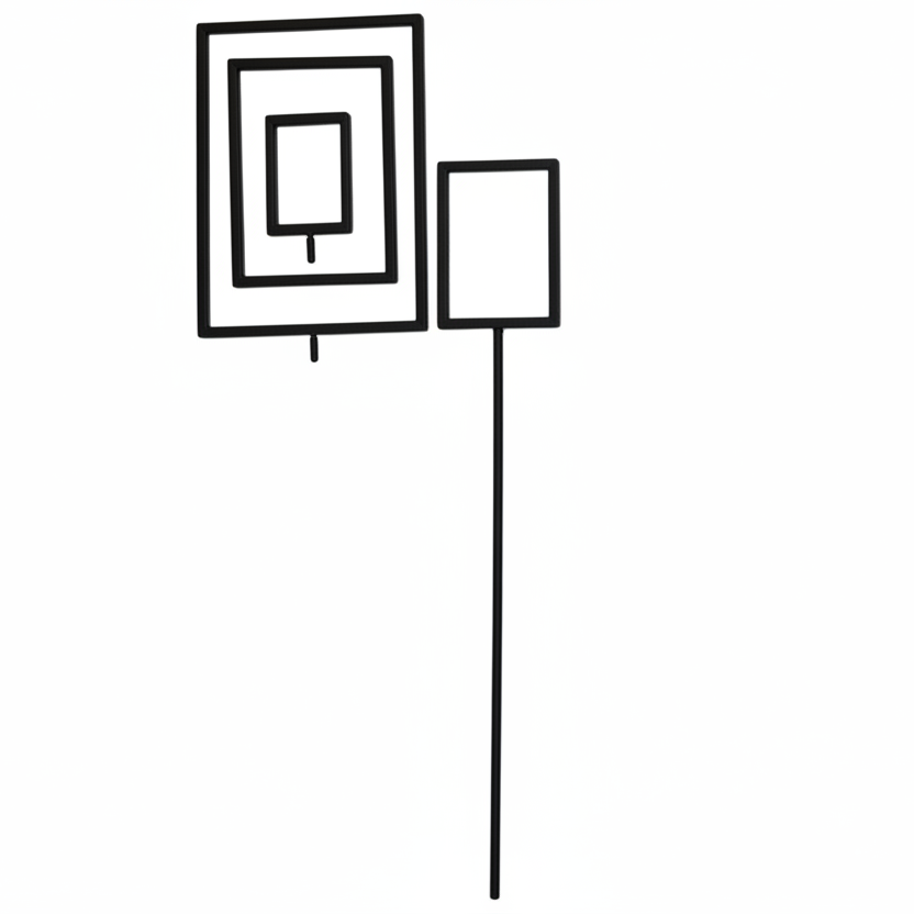 Skilteforlænger sort, 70 cm. M/ 8 mm. Gevind. Joystativ.